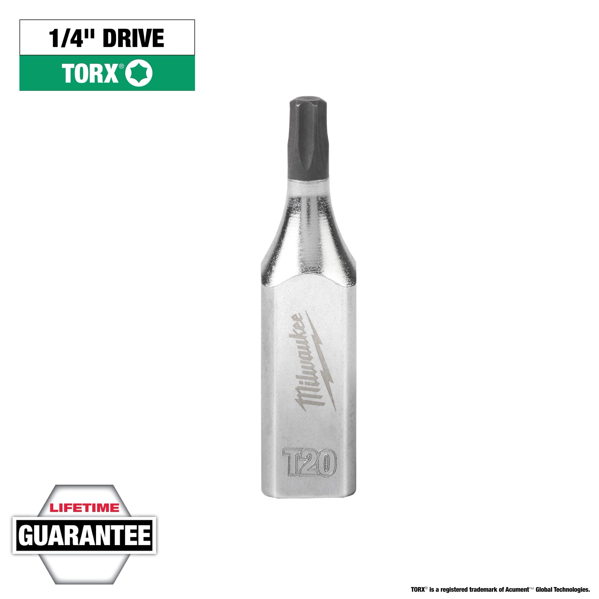 Milwaukee 1/4" Drive T20 TORX® Bit Socket — 45-34-1003