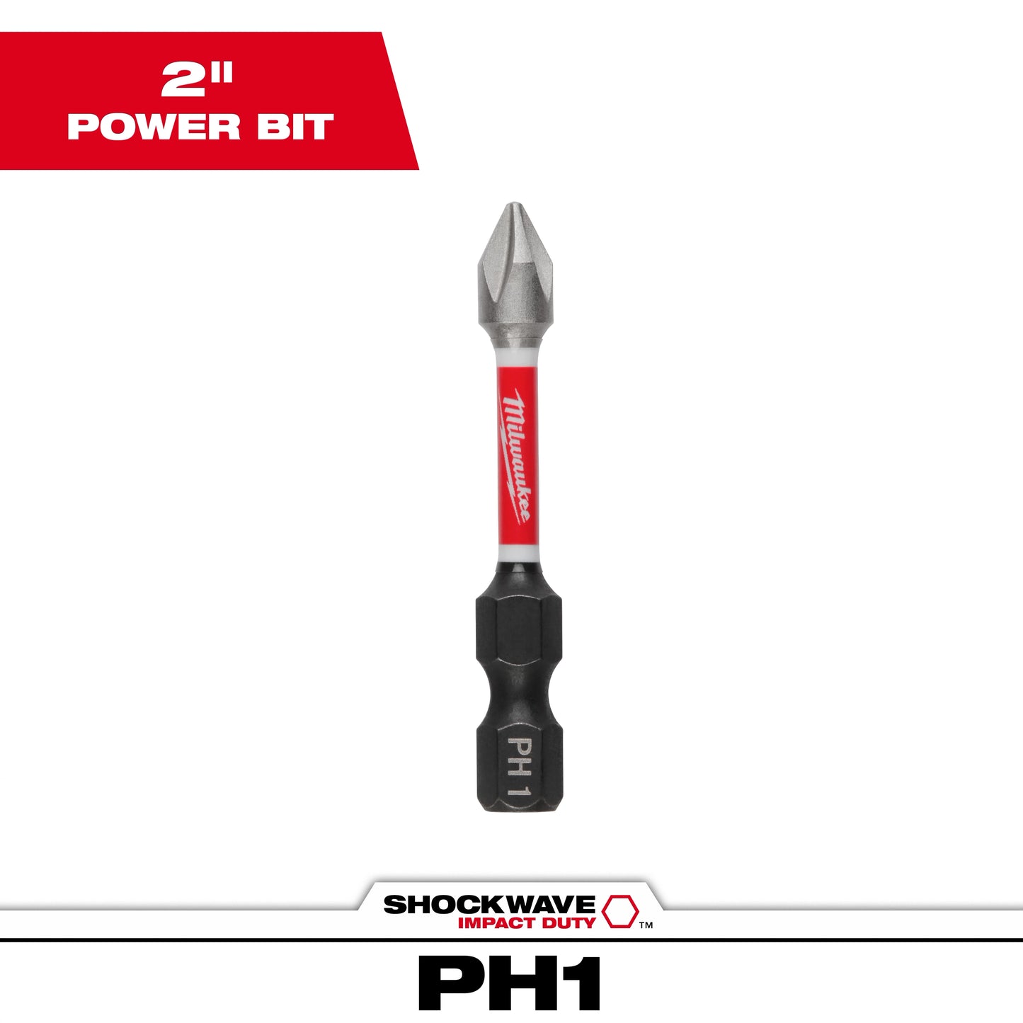 Milwaukee SHOCKWAVE™ Impact Duty 2" Phillips #1 Power Bit — 48-32-4461