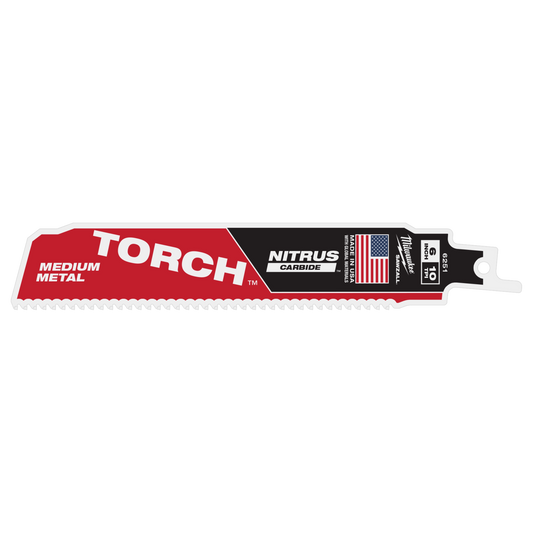 Milwaukee 6" 10 TPI TORCH™ with NITRUS™ Carbide Teeth SAWZALL® Blade for Conduit and Strut (1 PK) — 48-00-6251