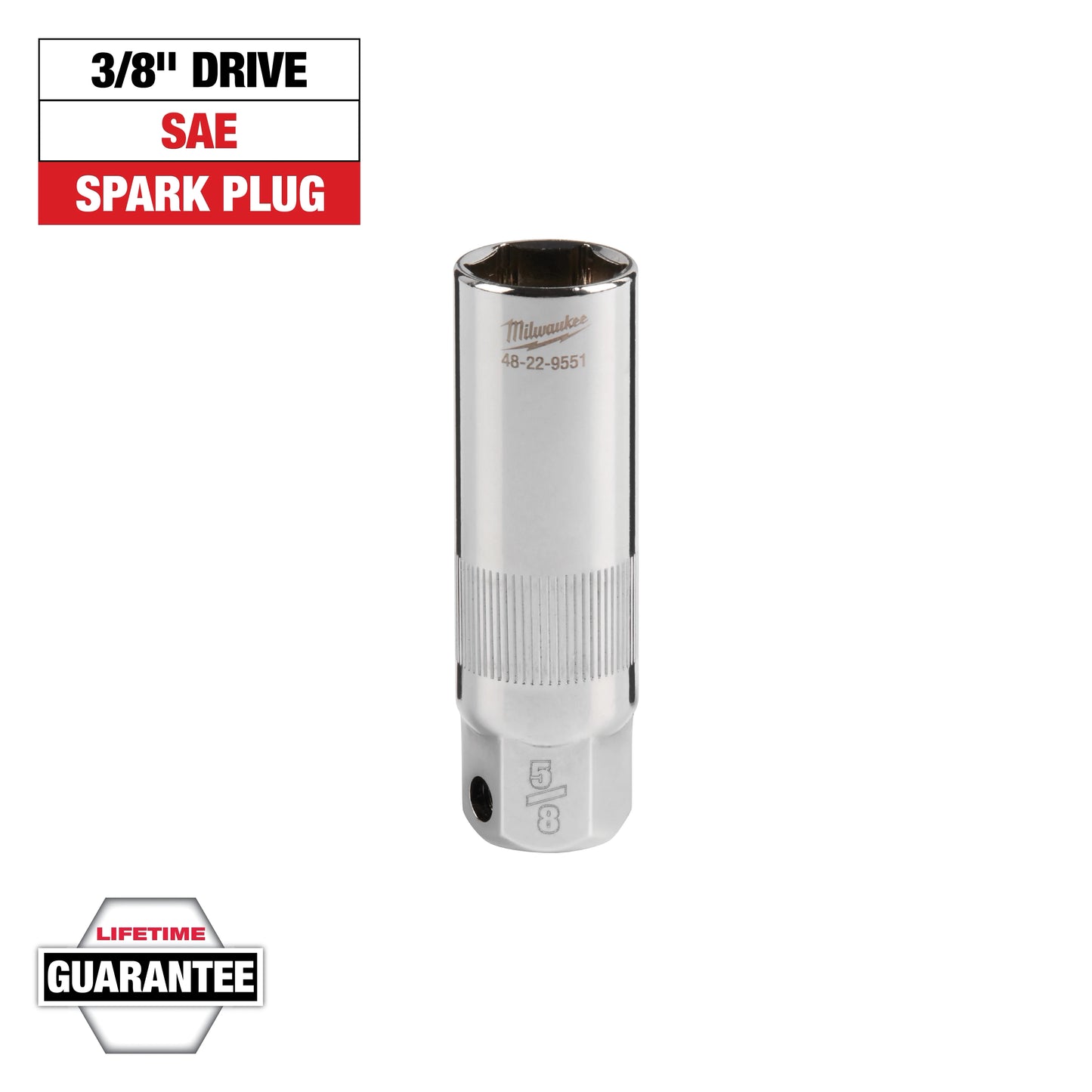 Milwaukee 3/8" Drive 5/8" Spark Plug Socket — 48-22-9551