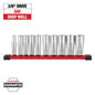 Milwaukee 10 pc 3/8" SAE Deep Well Sockets with FOUR FLAT™ Sides — 48-22-9405