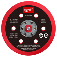 Milwaukee 6" Pressure Sensitive Adhesive Sander Backing Pad – Firm — 49-36-2586
