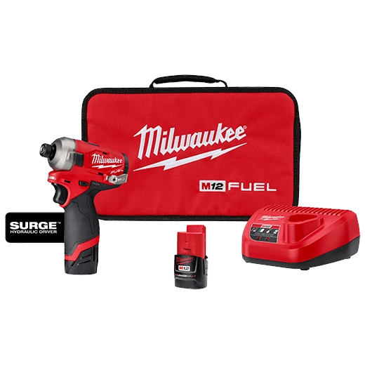 Milwaukee M12 FUEL™ SURGE™ 1/4" Hex Hydraulic Driver Kit — 2551-22
