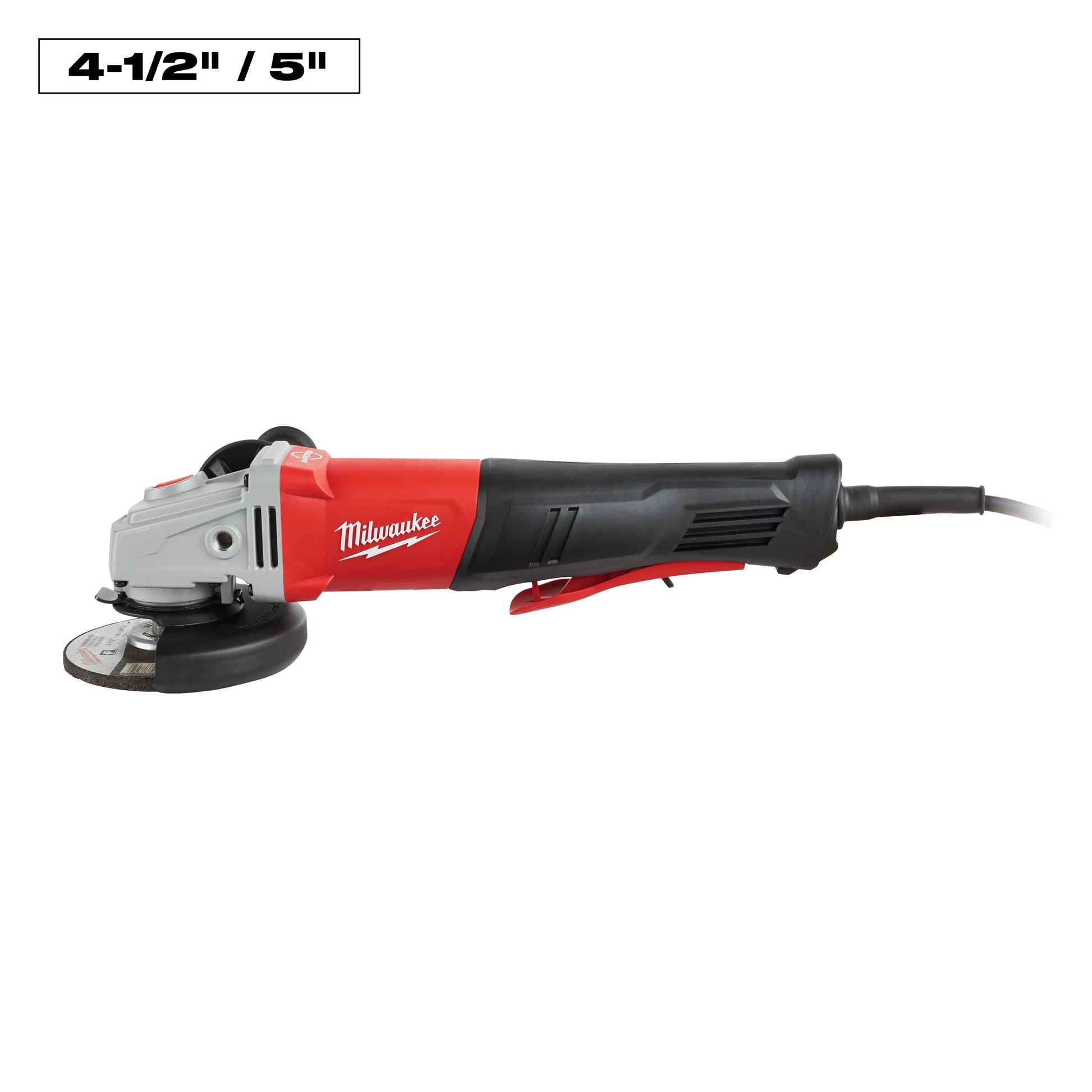 Milwaukee 11 Amp 4-1/2” / 5” Braking Small Angle Grinder Paddle No-lock — 6143-31