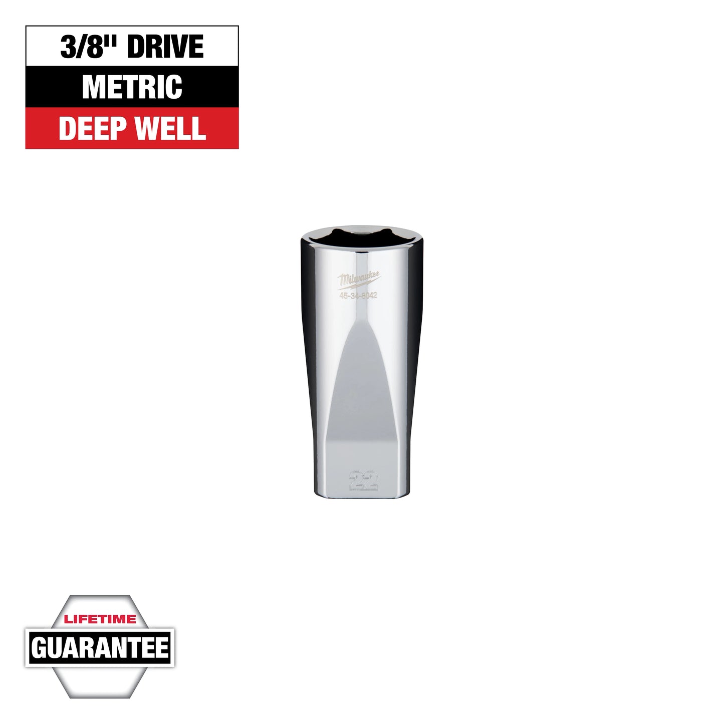 Milwaukee 3/8" Drive 22mm Deep Socket — 45-34-8042