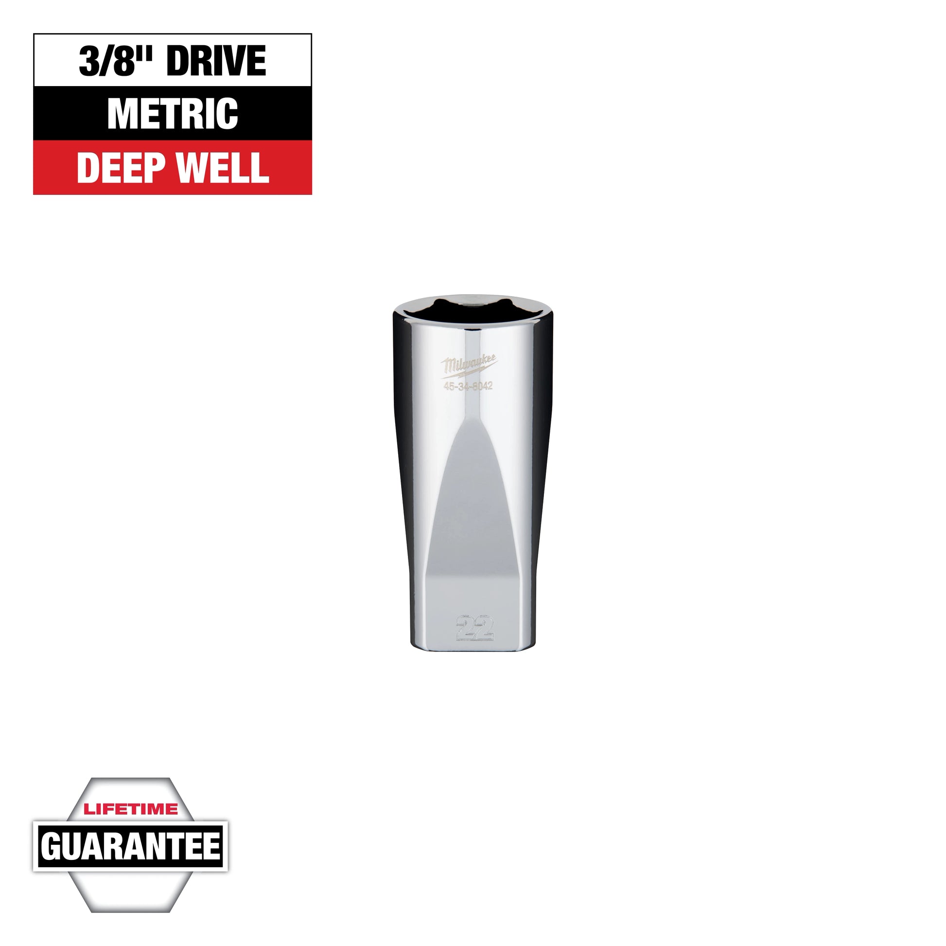 Milwaukee 3/8" Drive 22mm Deep Socket — 45-34-8042