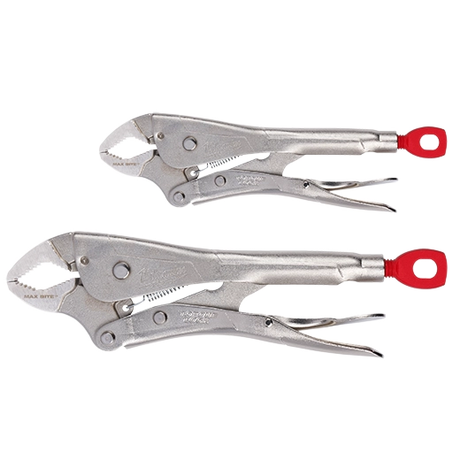 Milwaukee 2 Piece 7" & 10" Curved Jaw Locking Pliers with Maxbite — 48-22-3702