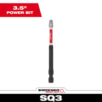 Milwaukee SHOCKWAVE™ Impact Duty 3-1/2" Square Recss #3 Power Bit — 48-32-4573