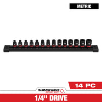 Milwaukee 14 PC SHOCKWAVE™ Impact Duty Metric Standard 6 Point Socket Set — 49-66-7002