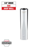 Milwaukee 1/4" Drive 11/32" SAE Deep Socket with FOUR FLAT™ Sides — 45-34-9017