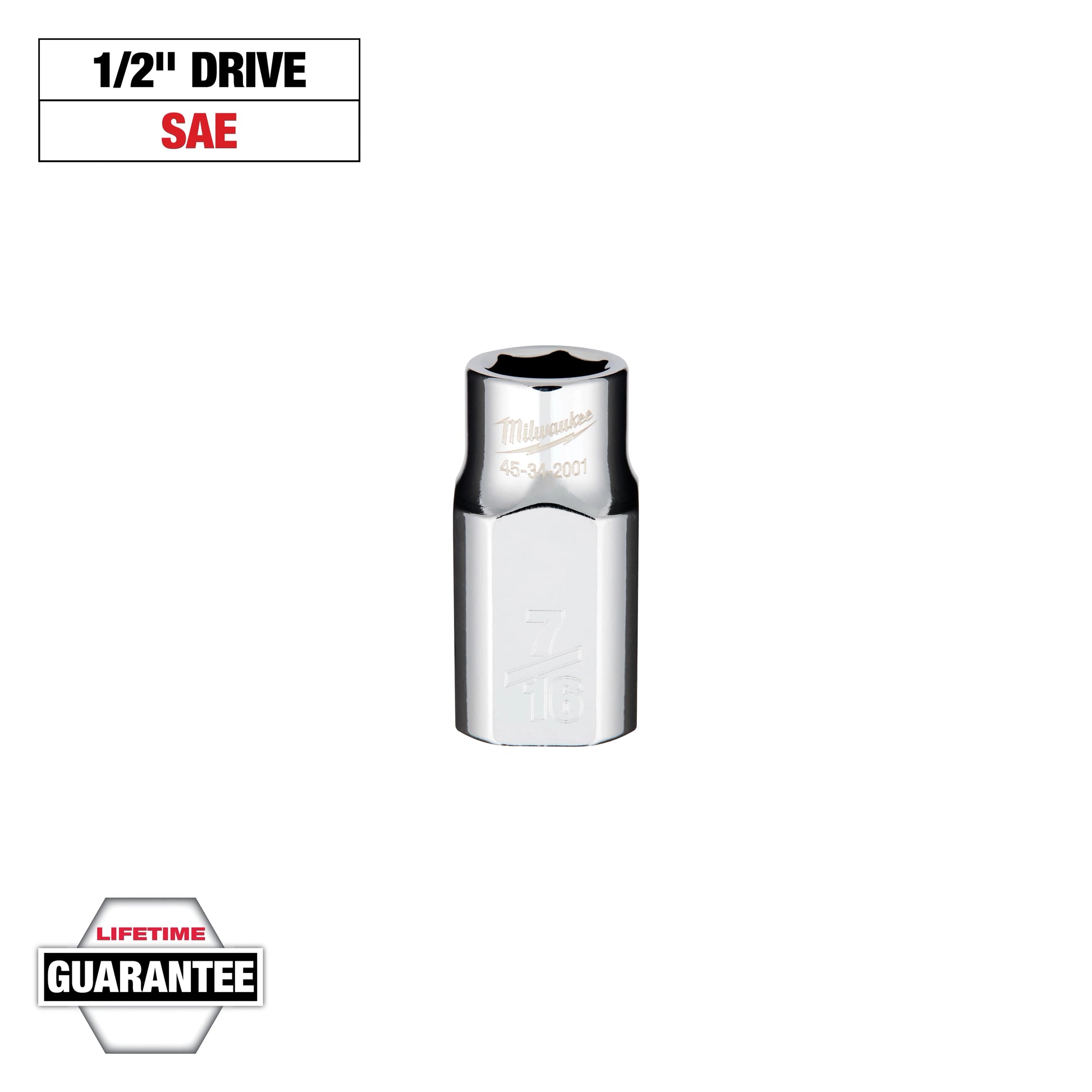 Milwaukee 1/2" Drive 7/16" Socket — 45-34-2001