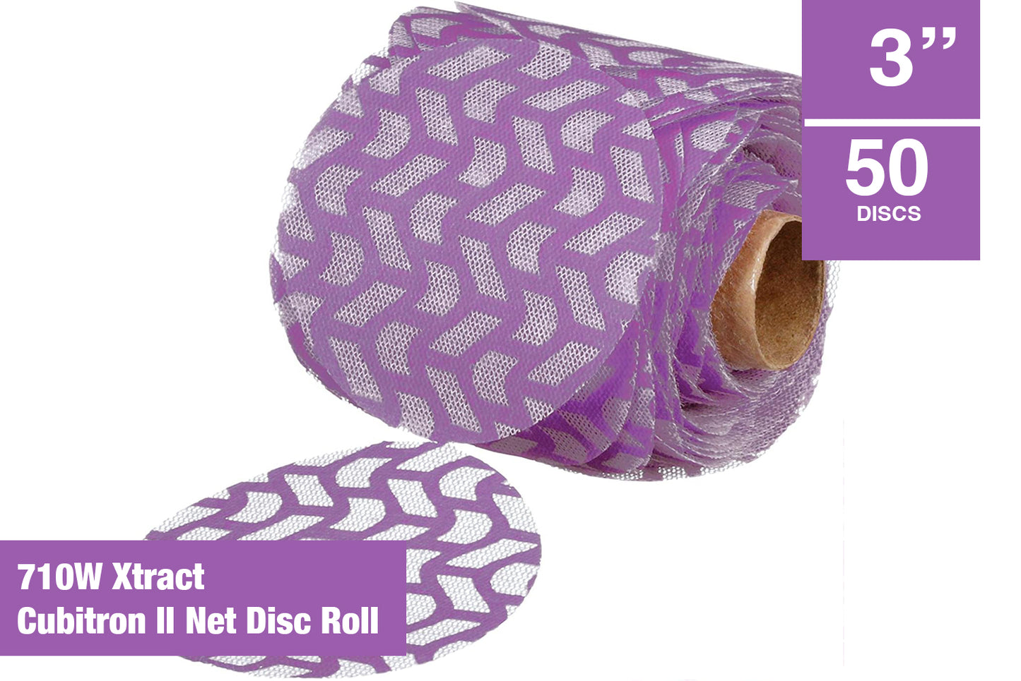 3M™ 710W Xtract™ 3" Net Sanding Discs Roll Cubitron II ™ Hook and Loop, 50 Pack