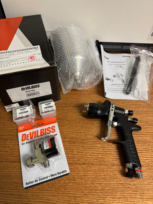 DeVILBISS GPG Special "Blackout" Spray Gun Kit w/1.2, 1.3 & 1.4 Tips, 905700