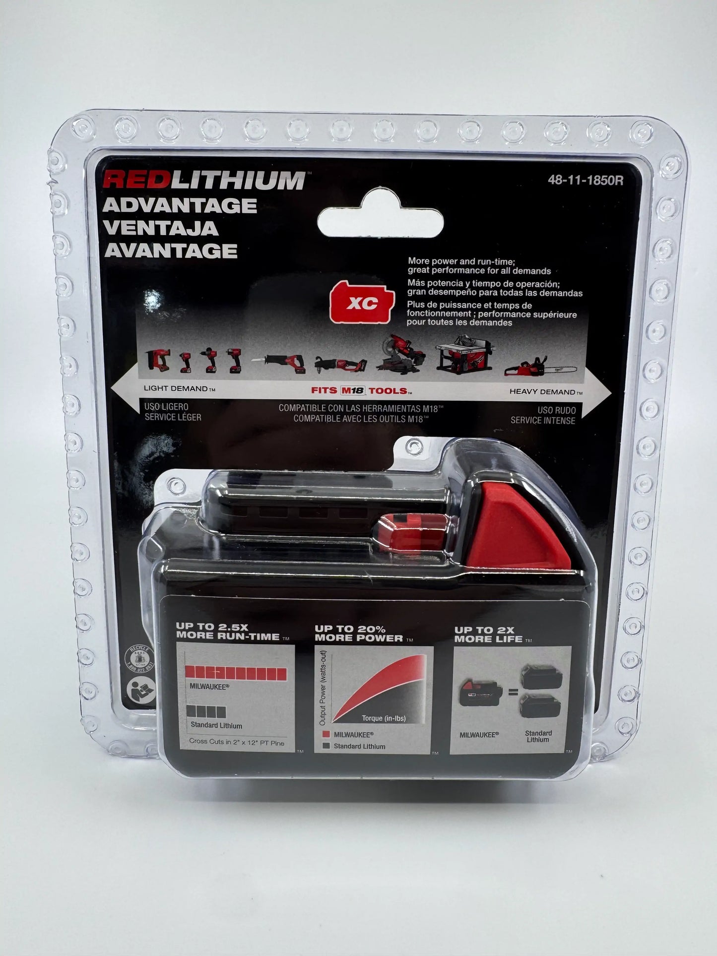 Milwaukee® M18 REDLITHIUM™ XC5.0 Impact Resistant Battery, 48-11-1850R