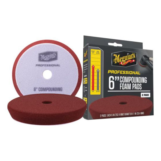 Meguiar’s M6CFP2 red 6-inch compounding foam pads, two-pack