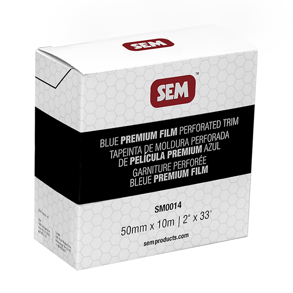 SEM SM0014 Blue Premium Film Perforated Trim Tape, 2 in × 33 ft, SM0014