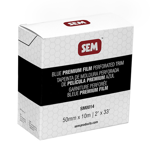 SEM SM0014 Blue Premium Film Perforated Trim Tape, 2 in × 33 ft, SM0014
