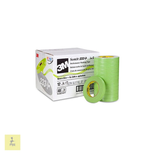 3M™ Scotch®  233+ Series Performance Green Masking Tape, 18 mm, 48 Rolls 26334