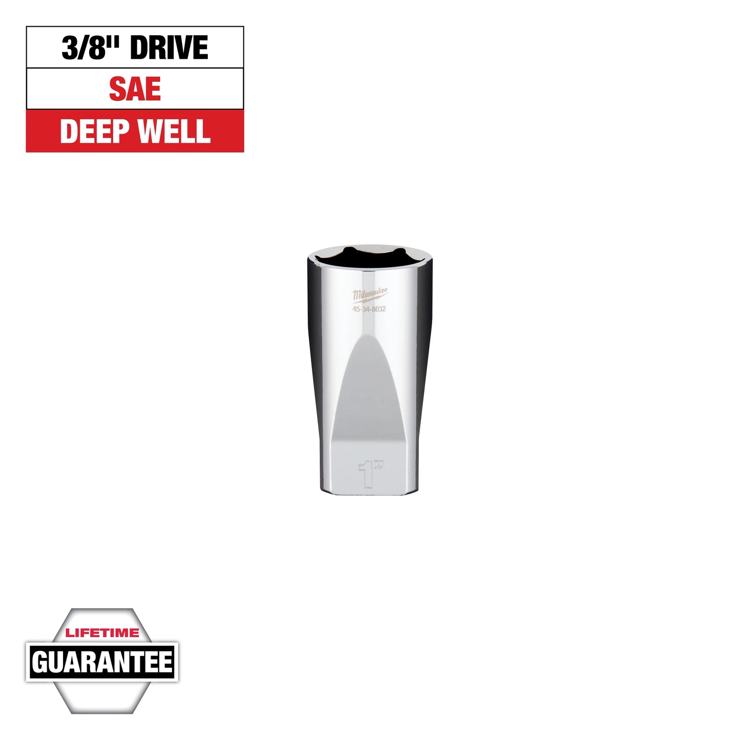 Milwaukee 3/8" Drive 1" Deep Socket — 45-34-8032