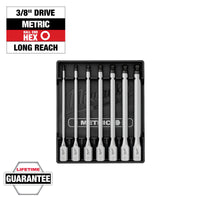 Milwaukee 7 pc 3/8” Drive Long Ball End Hex Bit Socket Set - Metric — 48-22-9548