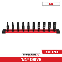 Milwaukee 10 PC SHOCKWAVE™ Impact Duty SAE Deep 6 Point Socket Set — 49-66-7001