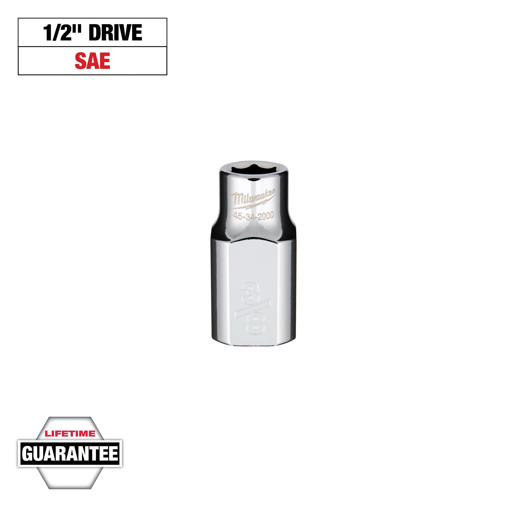 Milwaukee 1/2" Drive 3/8" Socket — 45-34-2000