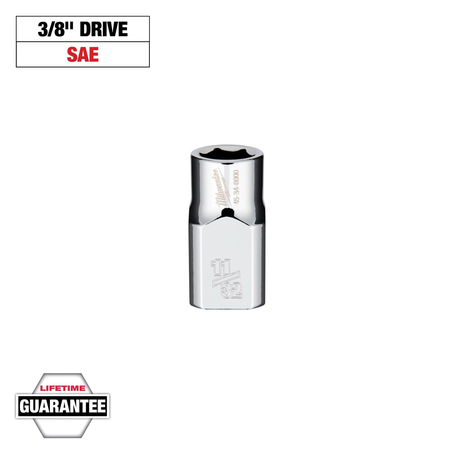 Milwaukee 3/8" Drive 11/32" Socket — 45-34-8000