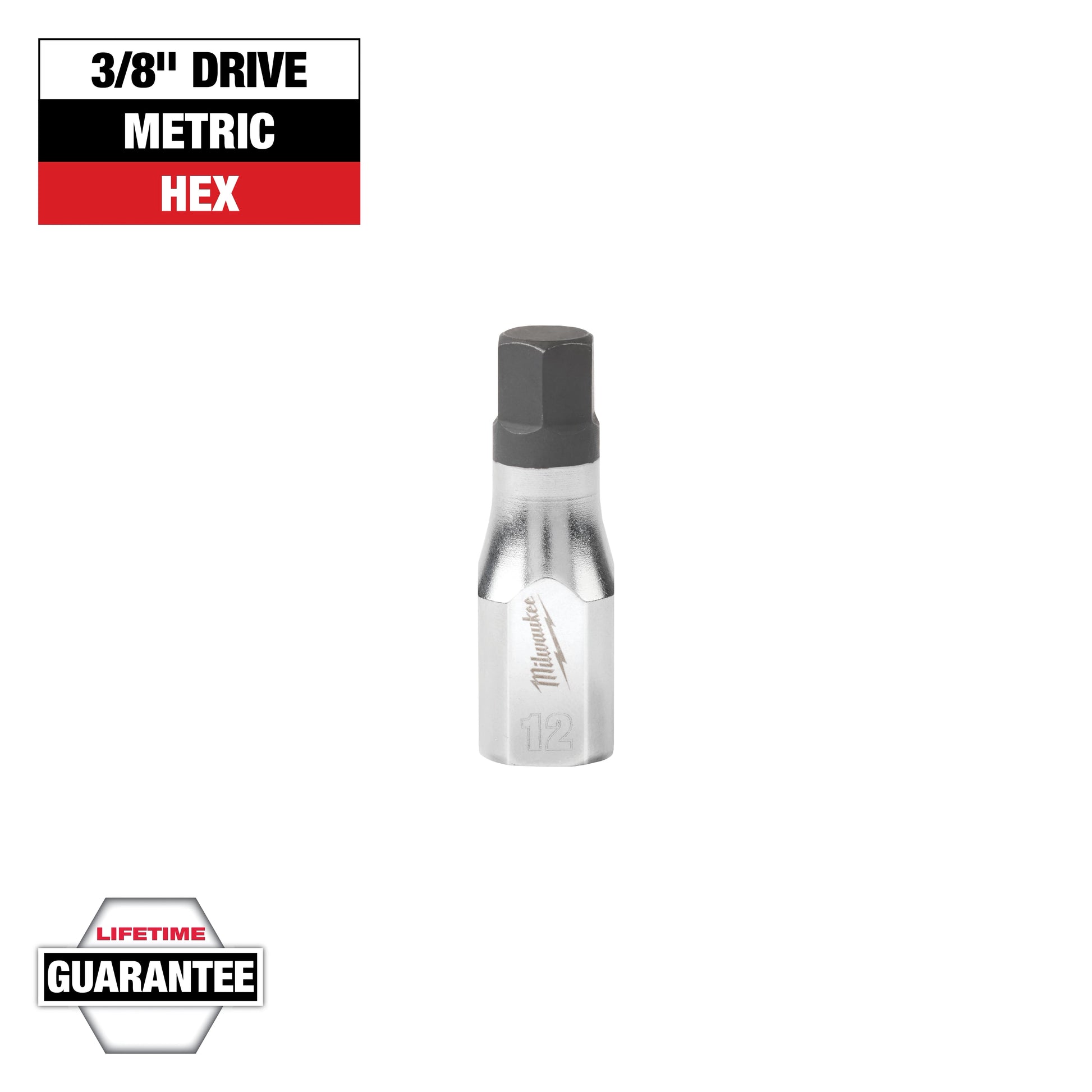 Milwaukee 3/8" Drive 12mm Hex Bit Socket — 45-34-1058