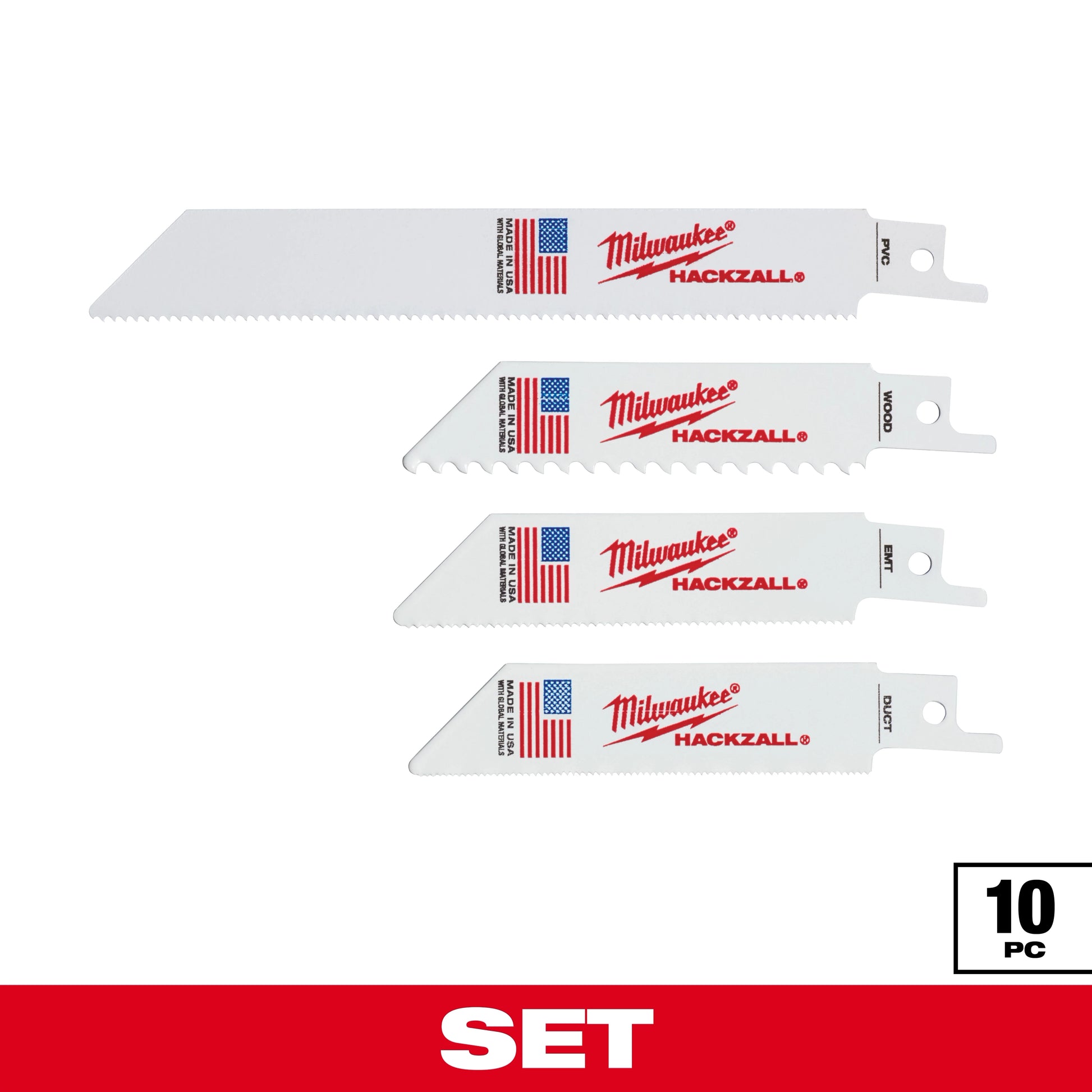 Milwaukee 10 PC Specialty SAWZALL® Blade Set — 49-22-0220