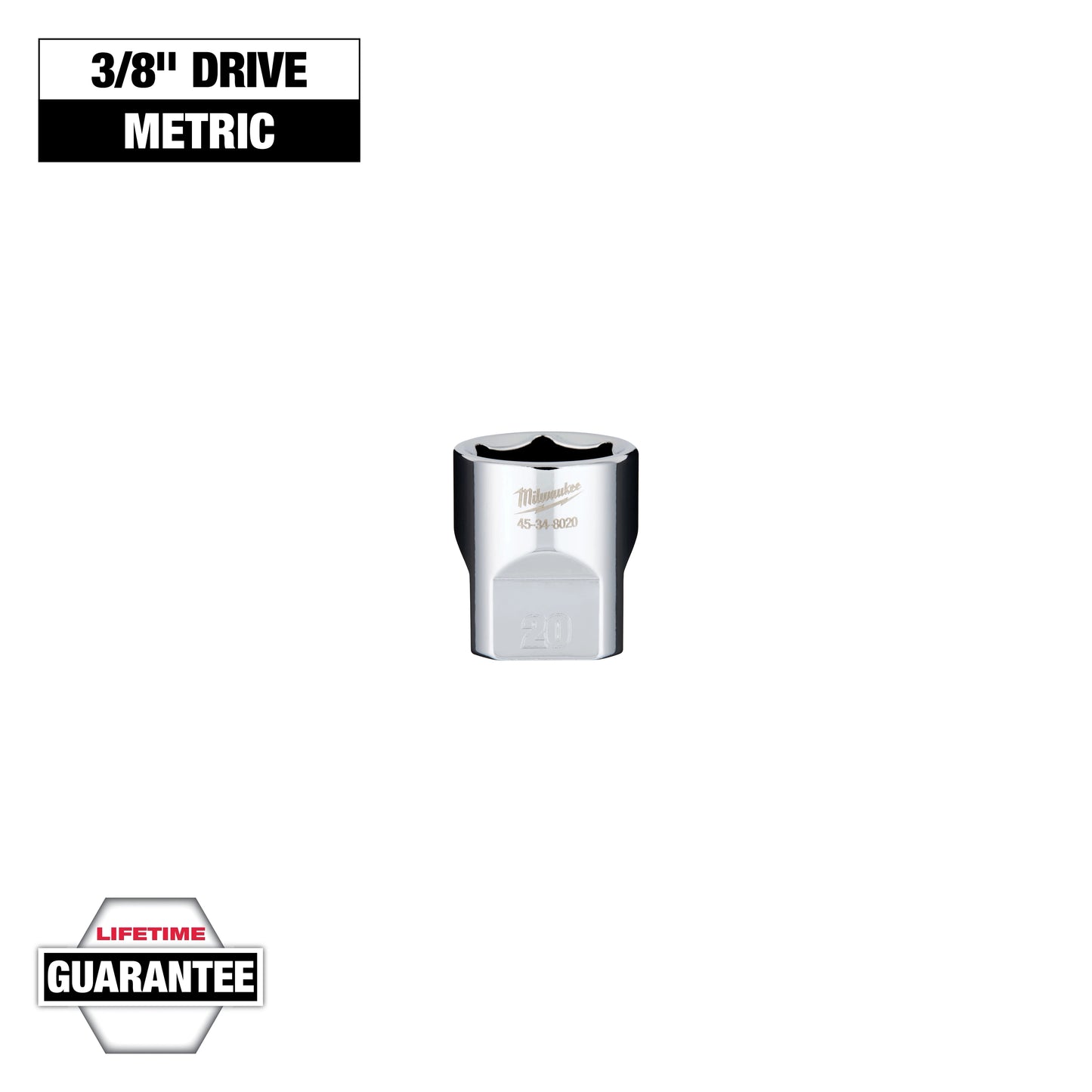 Milwaukee 3/8" Drive 20mm Socket — 45-34-8020