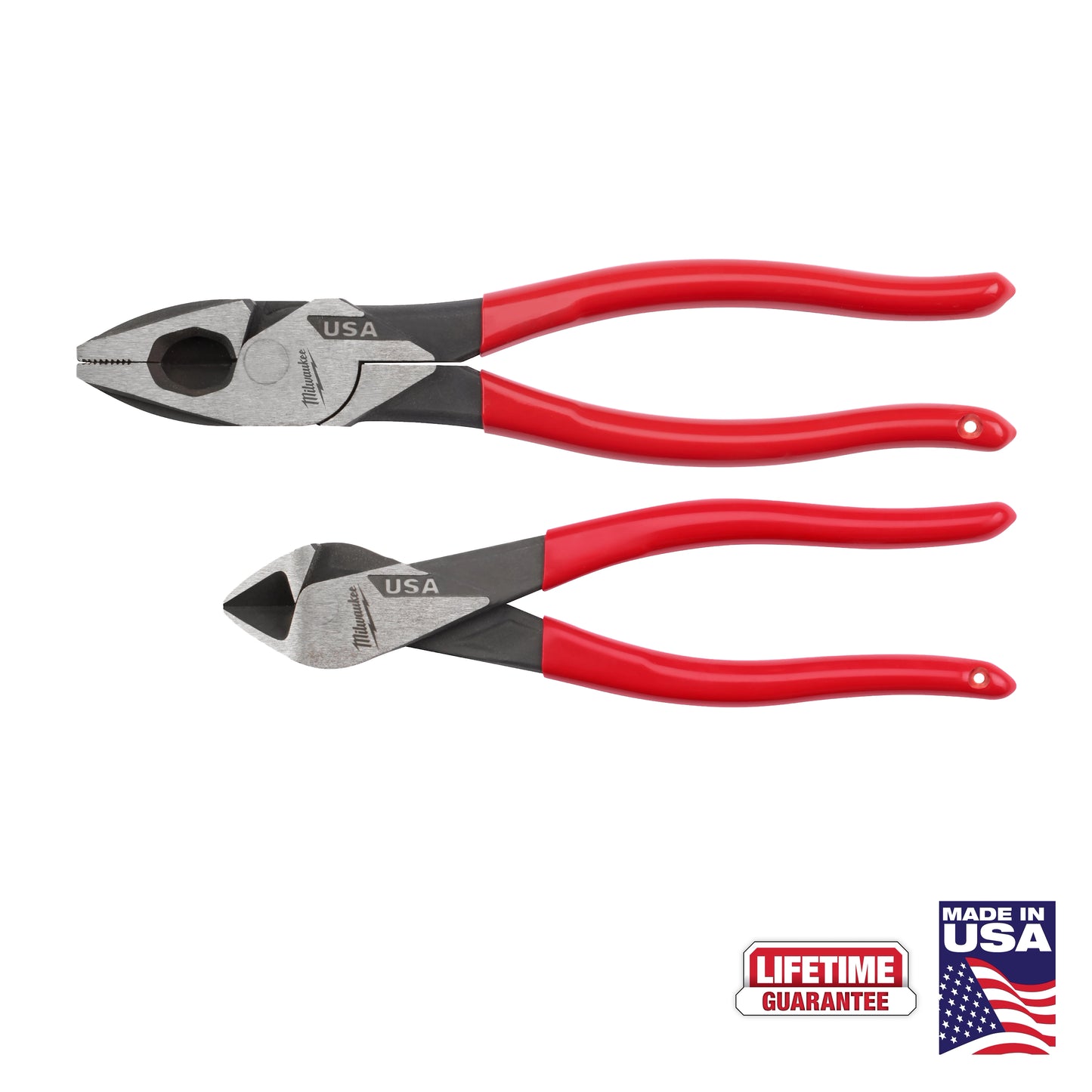 Milwaukee 2 PC. Dipped Grip Cutting Pliers Set (USA) — MT500-2