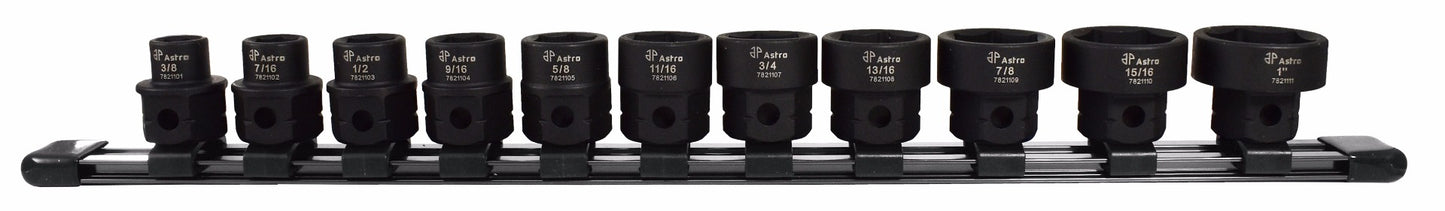 Astro Pneumatic 11pc 1/2" Drive Nano Impact Sockets - SAE - manufacturer part 78211