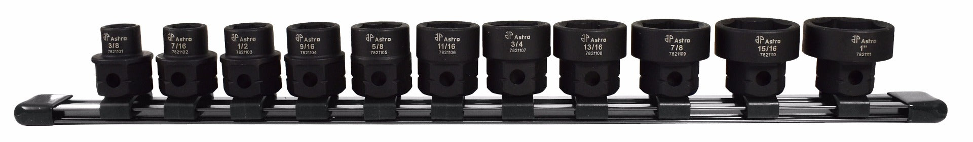 Astro Pneumatic 11pc 1/2" Drive Nano Impact Sockets - SAE - manufacturer part 78211