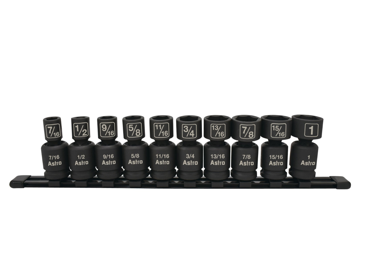 Astro Pneumatic 10-Piece 1/2" Drive Nano Pinless Universal Impact Sockets - SAE - manufacturer part 78240