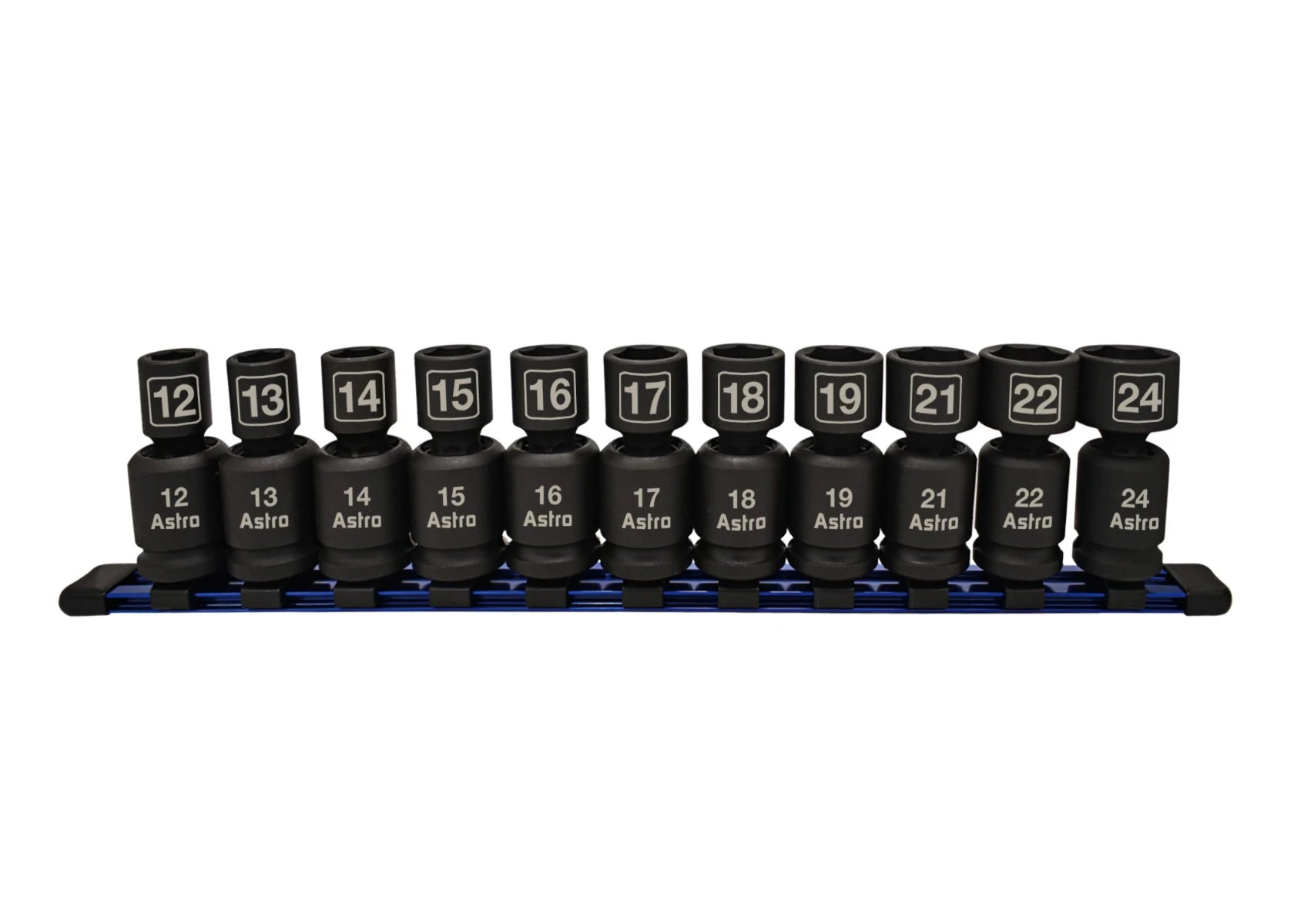 Astro Pneumatic 11-Piece 1/2" Drive Nano Pinless Universal Impact Sockets - Metric - manufacturer part 78244