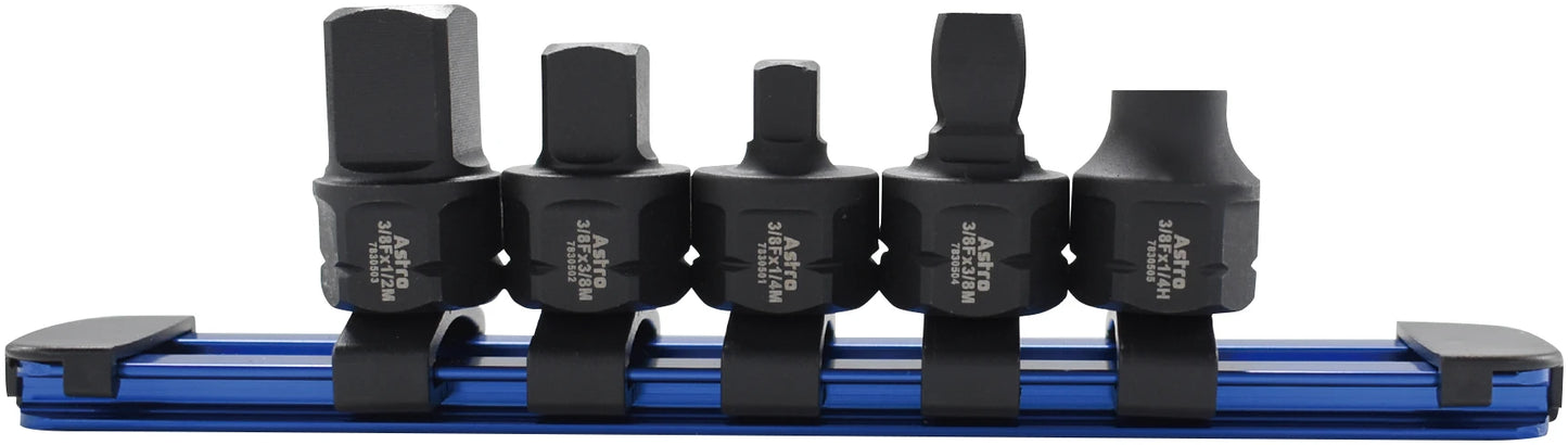 Astro Pneumatic 5pc 3/8" Nano Drive Size Adapter Set - manufacturer part 78305