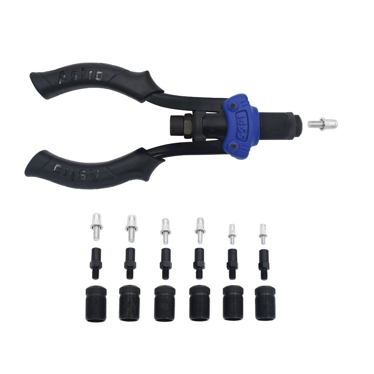 Astro Pneumatic Hand Rivet Stud Setter Kit - Metric & SAE with Rivet Studs - manufacturer part 1455