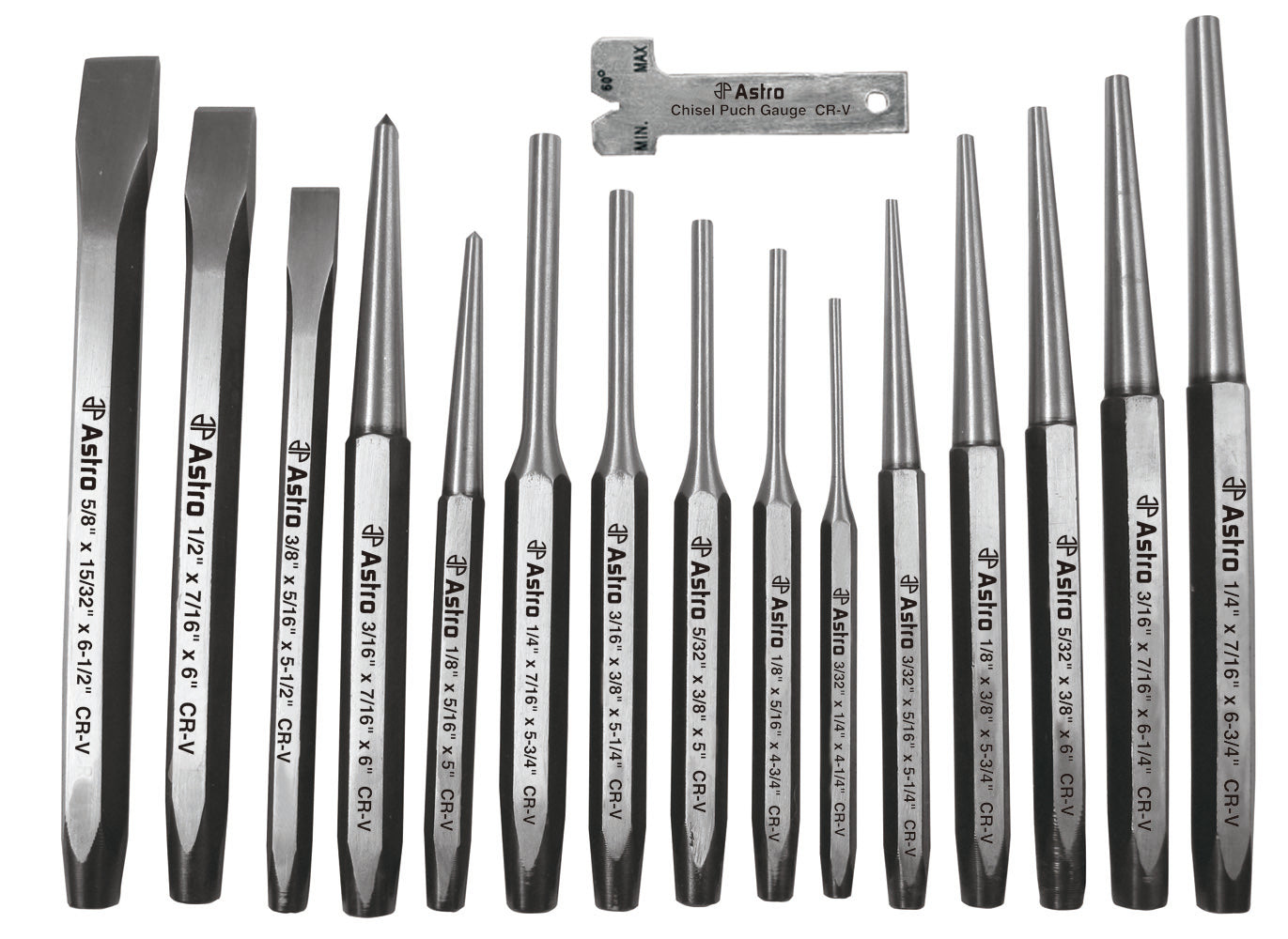 Astro Pneumatic 16 Pc Punch and Chisel Set - manufacturer part 1600