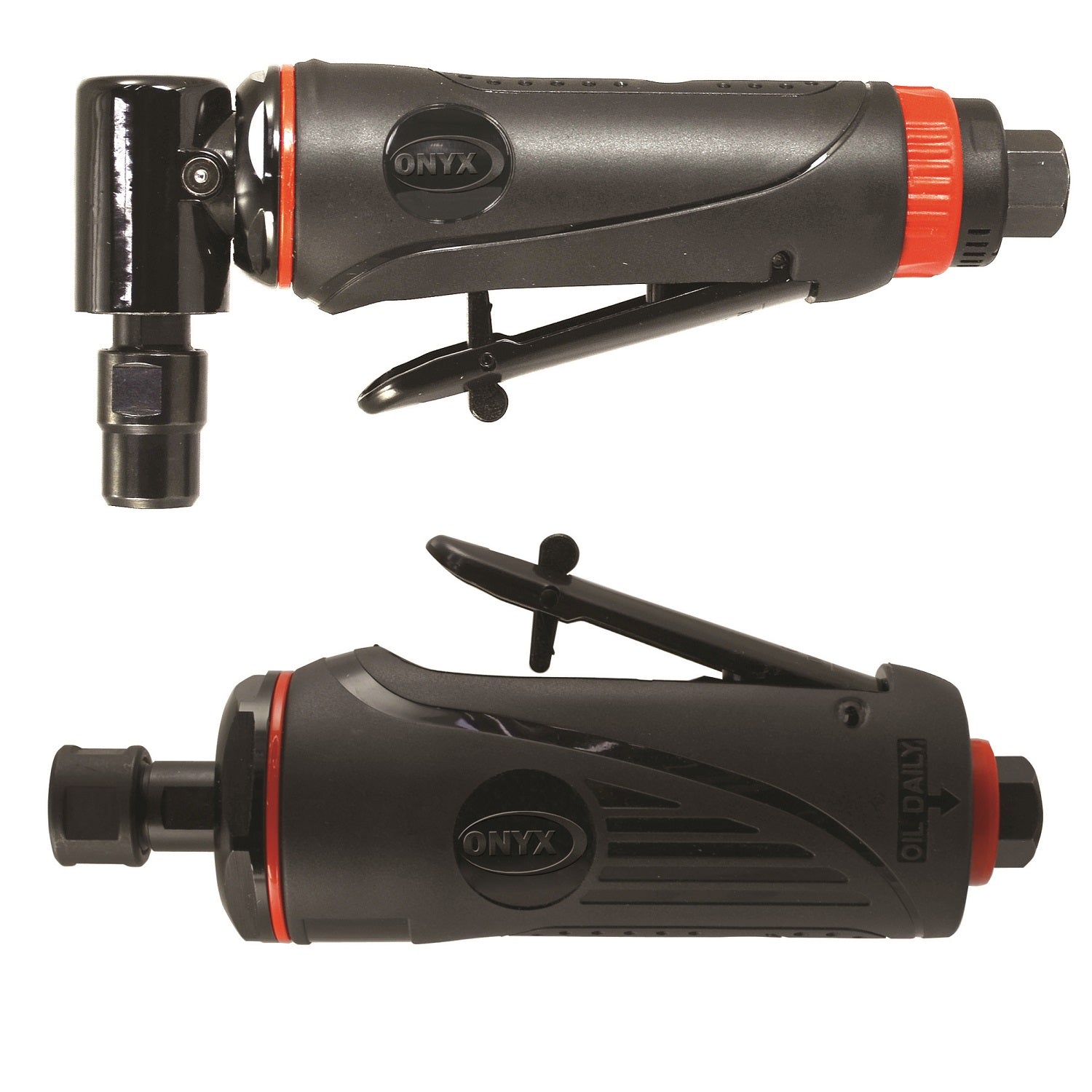 Astro Pneumatic ONYX 2pc Die Grinder Kit with 1/4" 90° Angle Die Grinder AND 1/4" Medium Die Grinder - manufacturer part 222