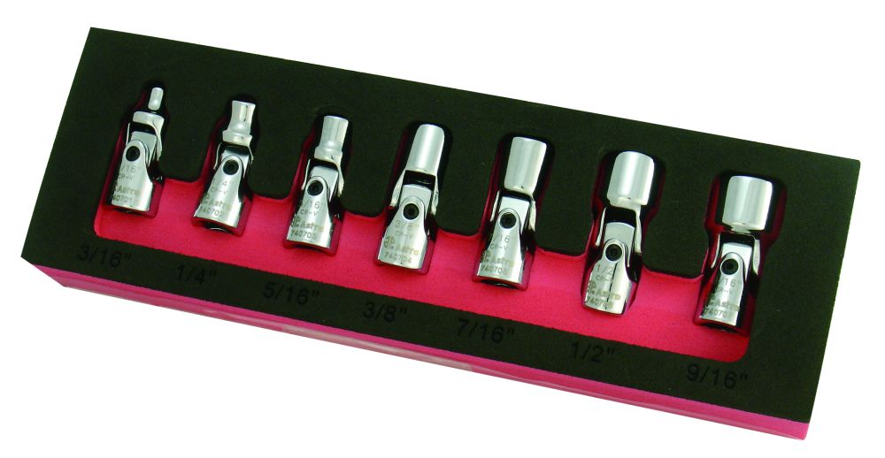 Astro Pneumatic 7pc. 1/4" Drive Flex Socket Set - 6 Point - SAE - manufacturer part 7407