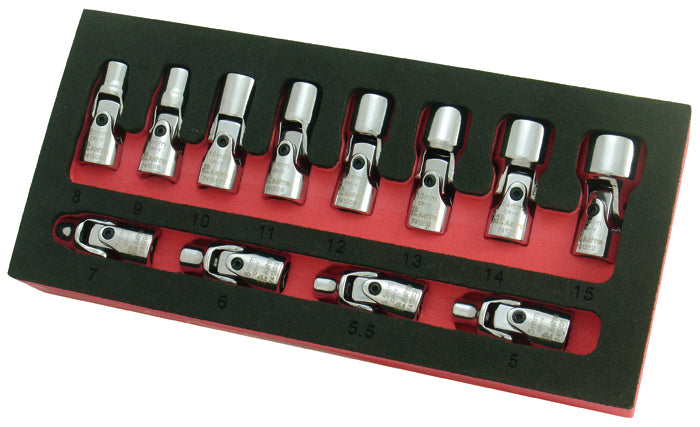 Astro Pneumatic 12pc. 1/4" Drive Flex Socket Set - 6 Point - Metric - manufacturer part 7412