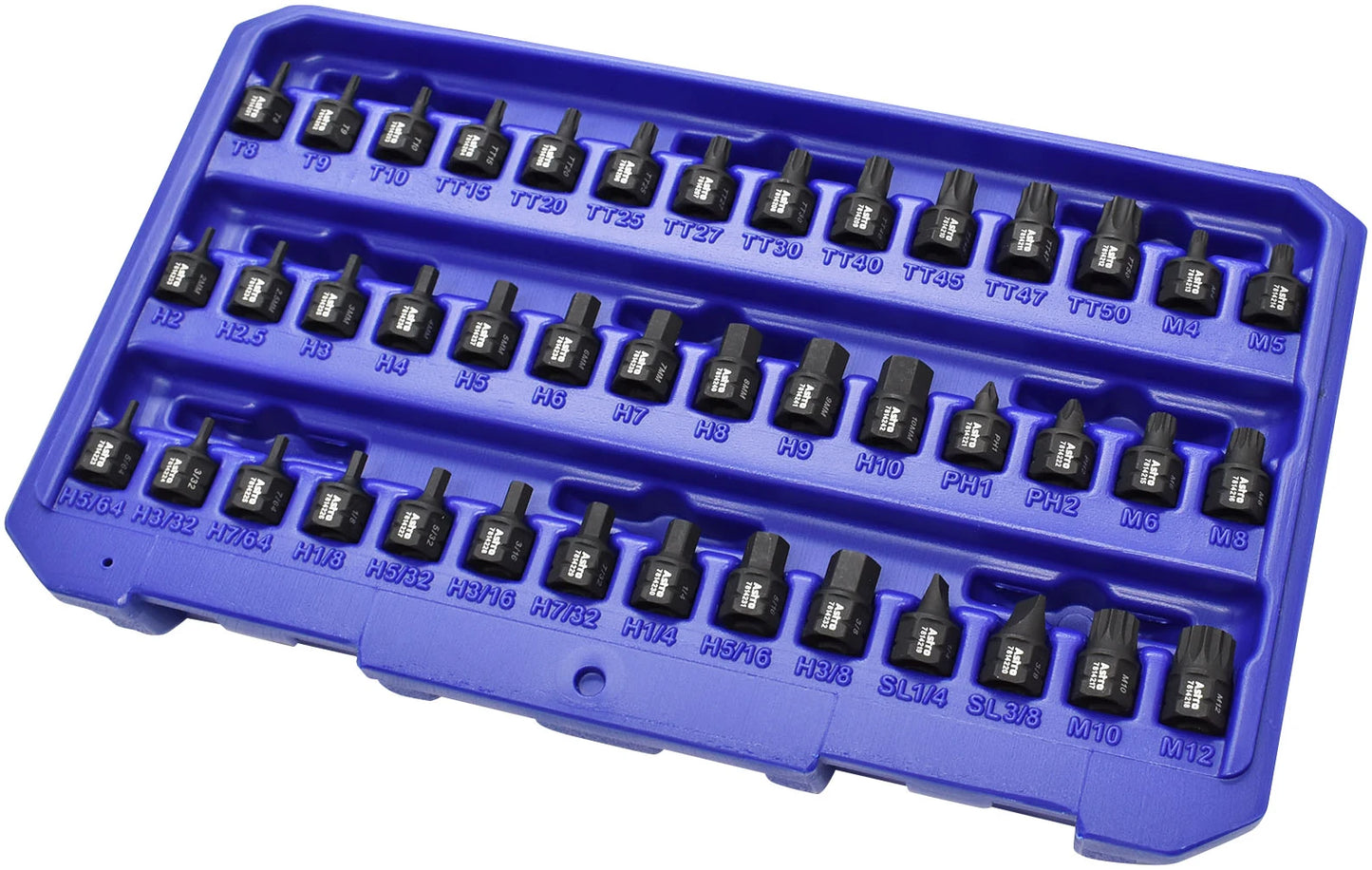Astro Pneumatic 42-Piece 1/4" Drive Low Profile Nano Impact Bit Socket Set - manufacturer part 78142