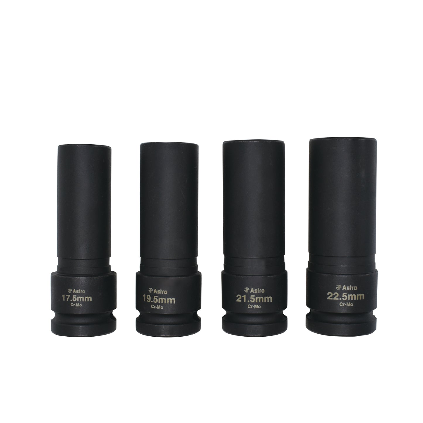 Astro Pneumatic 1/2" Drive 1/2 Size Thin Wall Lug Nut Socket Set - 17.5 - 22.5mm - manufacturer part 78204