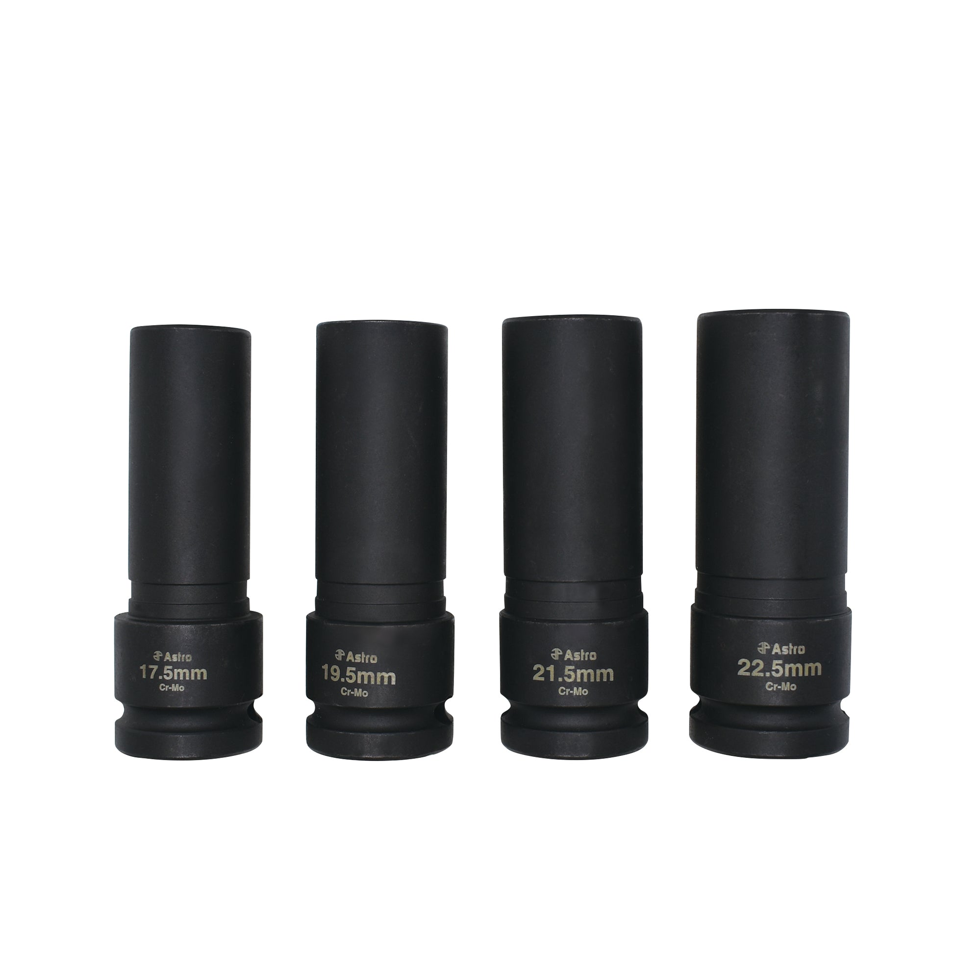 Astro Pneumatic 1/2" Drive 1/2 Size Thin Wall Lug Nut Socket Set - 17.5 - 22.5mm - manufacturer part 78204