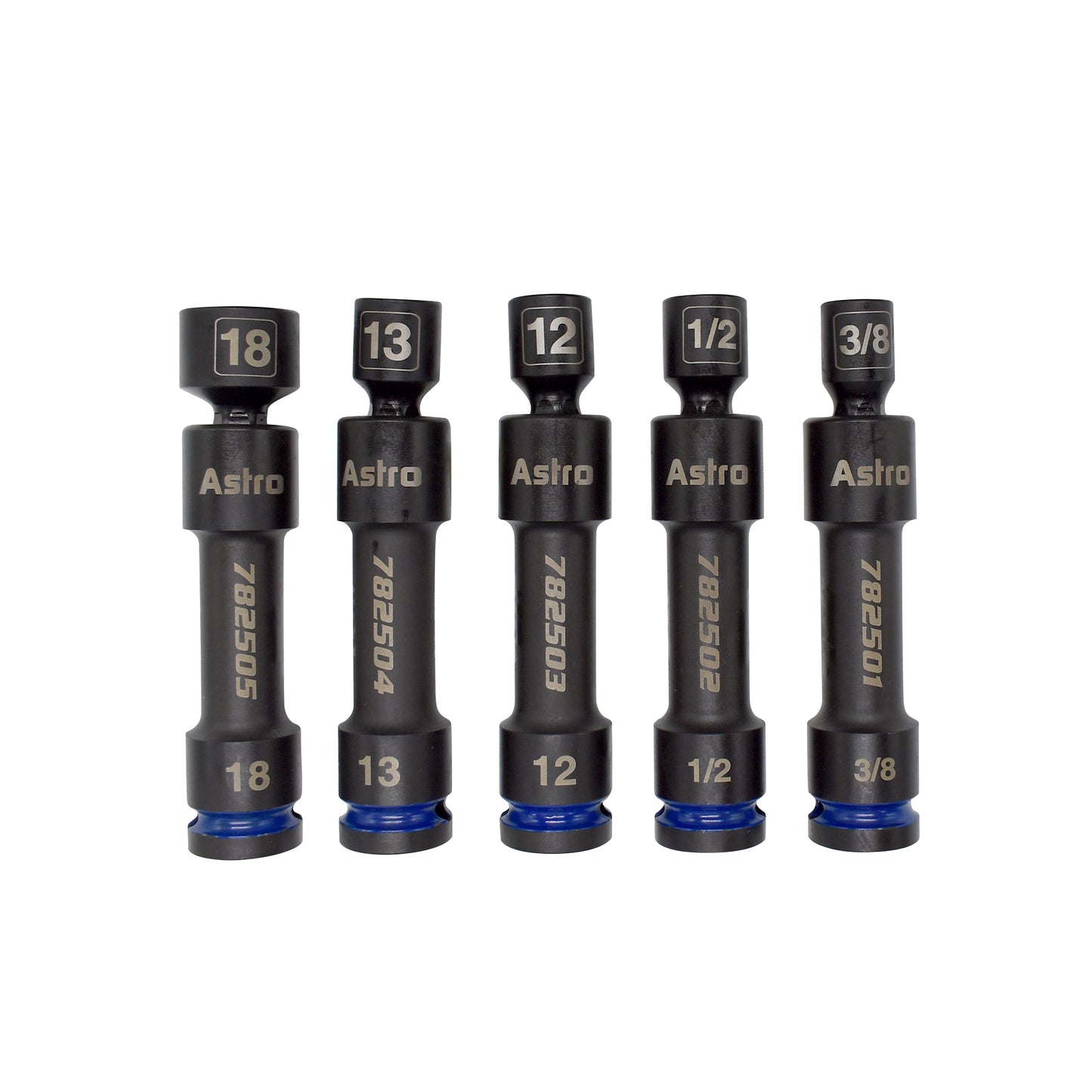 Astro Pneumatic 1/2" Drive 12-Point Pinless Heavy-Duty Driveline Impact Socket Set - manufacturer part 78250