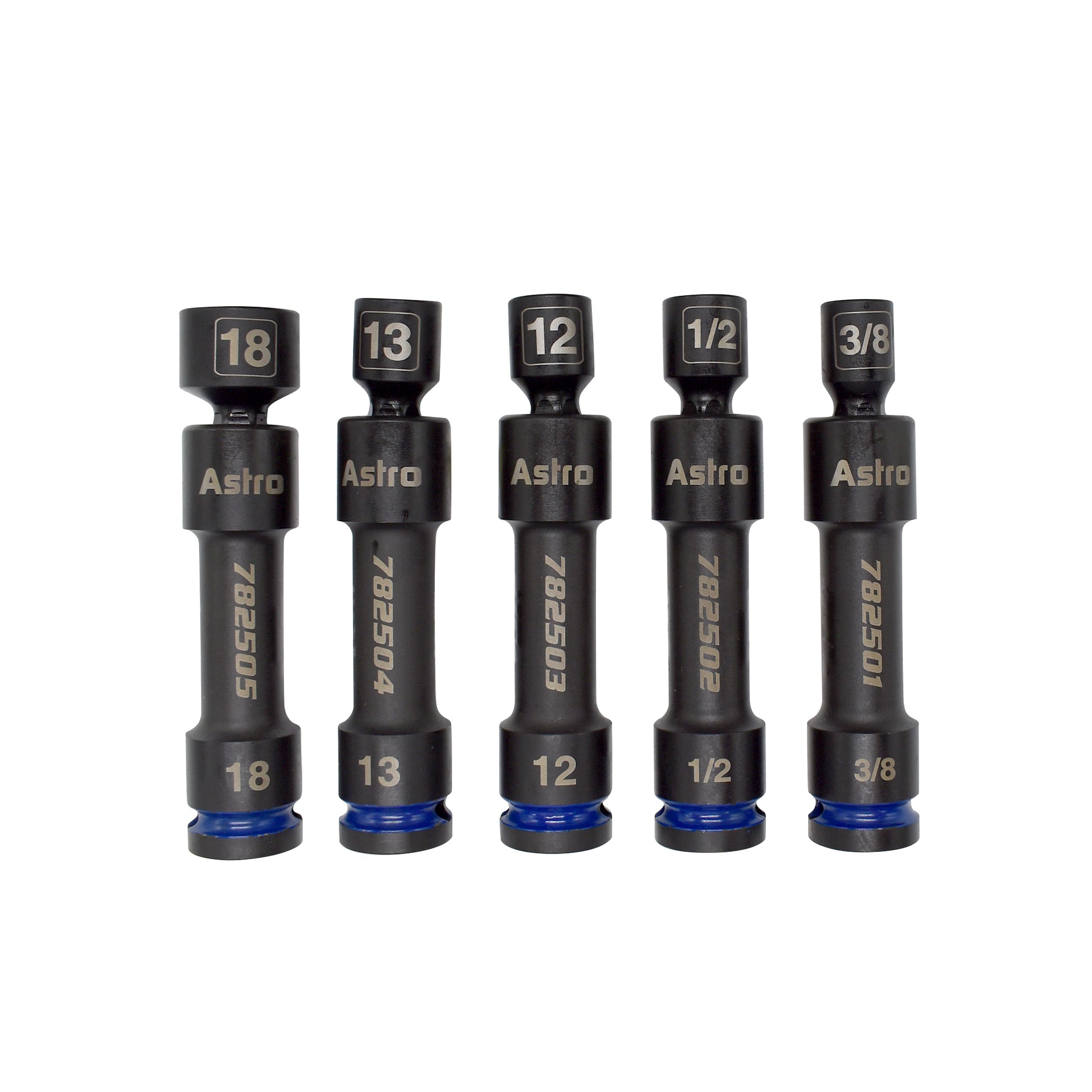 Astro Pneumatic 1/2" Drive 12-Point Pinless Heavy-Duty Driveline Impact Socket Set - manufacturer part 78250