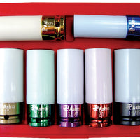 Astro Pneumatic 7pc. Impact Socket Set - Chrome Protective Plastic Sleeves and Shallow Broach - manufacturer part 7870