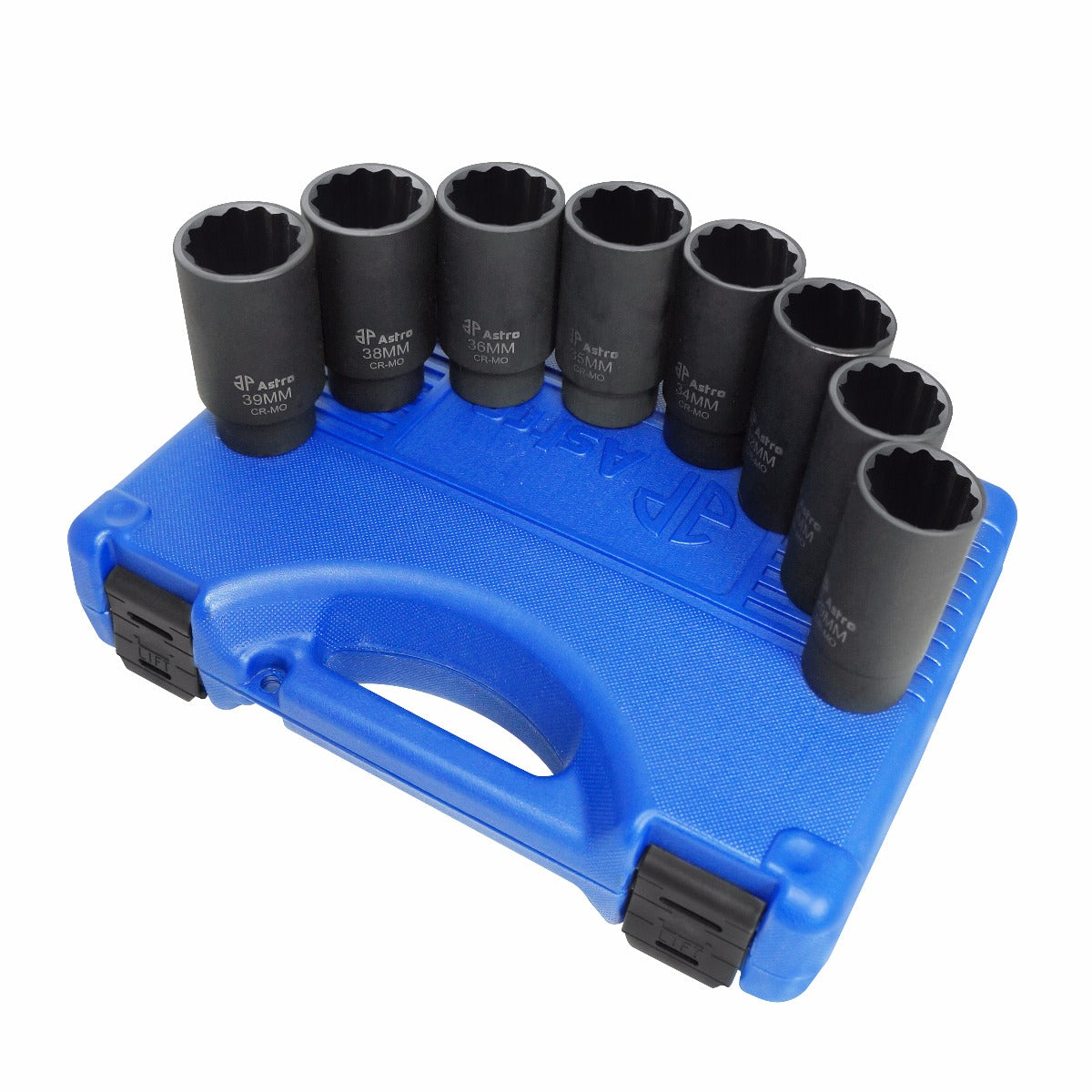 Astro Pneumatic 8pc 12-Point Axle Nut Socket Set - manufacturer part 78868