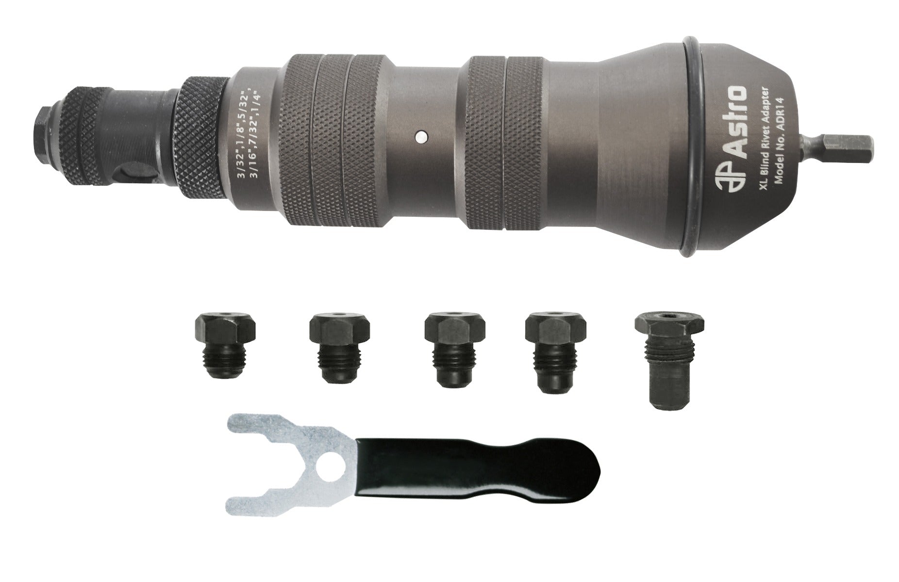 Astro Pneumatic XL Blind Rivet Adapter Kit - 1/4" Capacity - manufacturer part ADR14