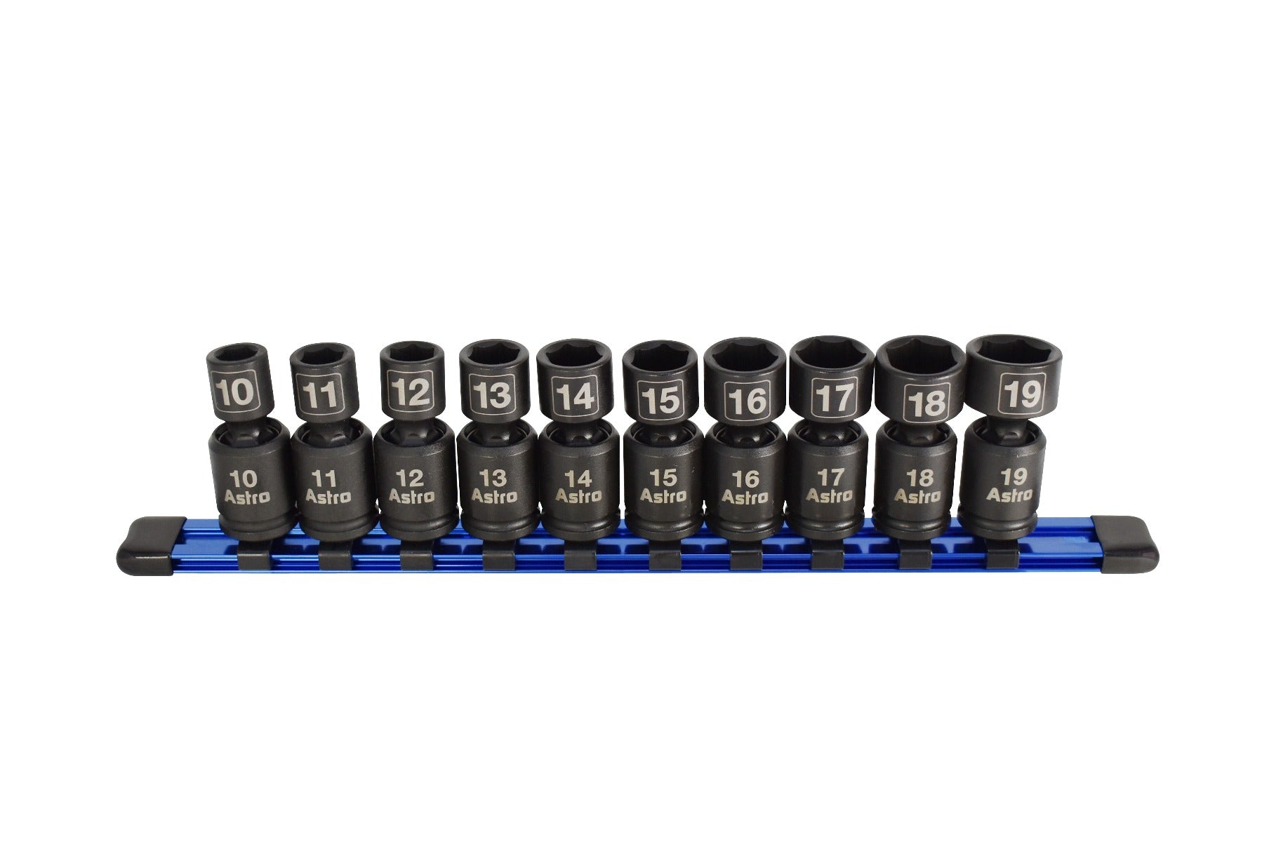 Astro Pneumatic 10-Piece 3/8" Drive Nano Pinless Universal Impact Sockets - Metric - manufacturer part 78344